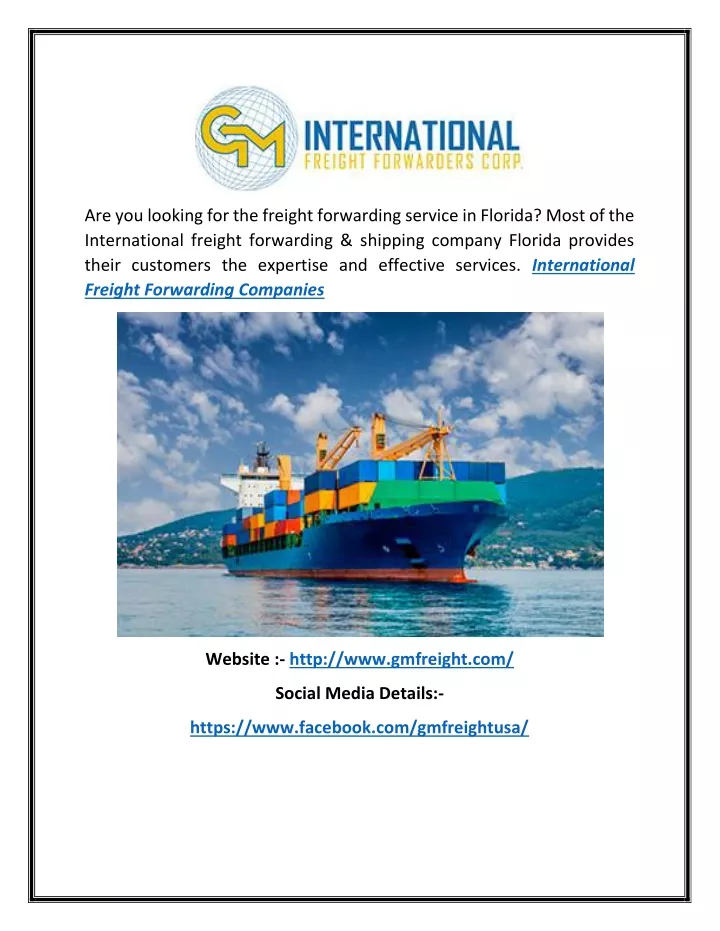 are you looking for the freight forwarding