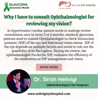 Best Ophthalmologist in Bellandur, Bangalore | Dr. Sirish Nelivigi | Nelivigi Eye Hospital