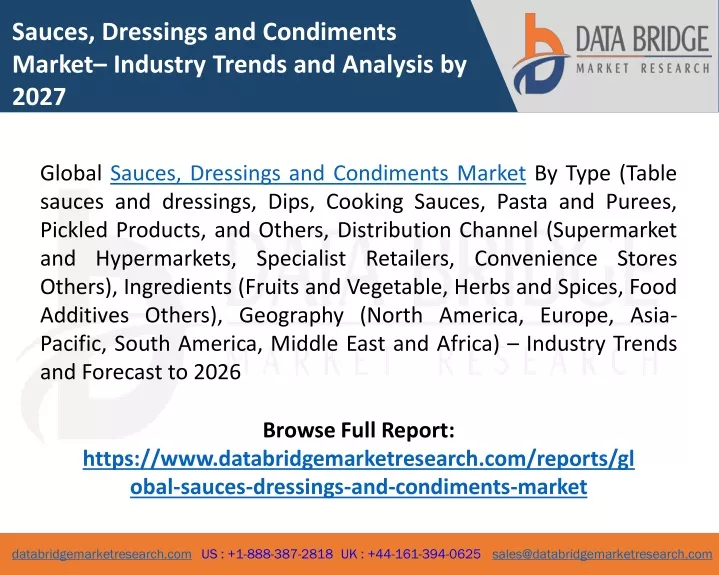 sauces dressings and condiments market industry
