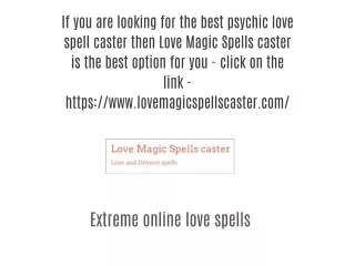 Extreme online love spells