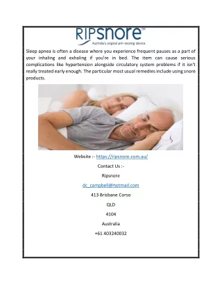 Buy Snoring Mouthpiece Online Australia | Ripsnore