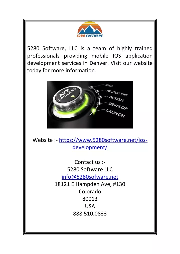 5280 software llc is a team of highly trained