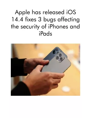apple has released ios 14 4 fixes 3 bugs