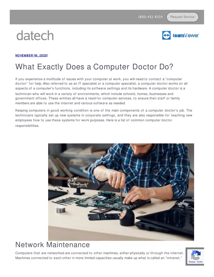 what exactly does a computer doctor do