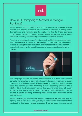 how seo campaigns matters in google ranking