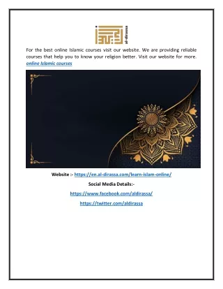 for the best online islamic courses visit