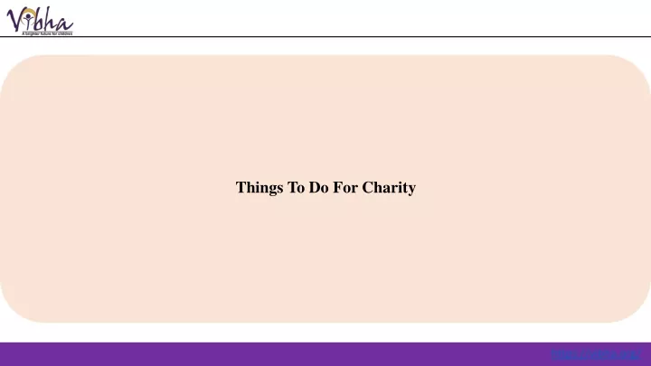 things to do for charity