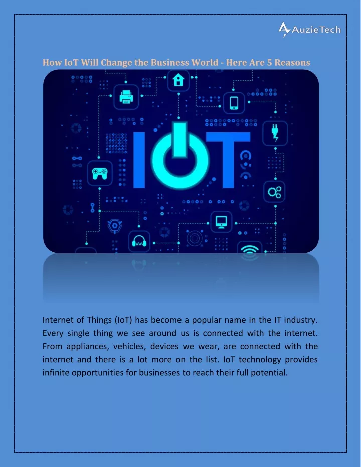 how iot will change the business world here