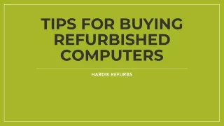 tips for buying refurbished computers