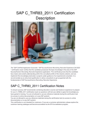 sap c thr83 2011 certification description