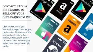 Wish to Sell Gift Cards Online? Contact Cash 4 Gift Cards Today!
