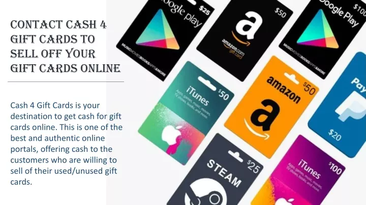 contact cash 4 gift cards to sell off your gift