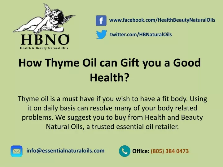 how thyme oil can gift you a good health