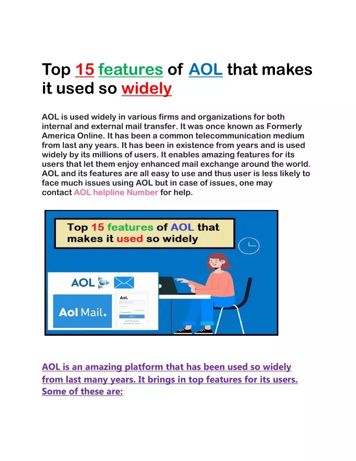 top 15 features of aol that makes it used