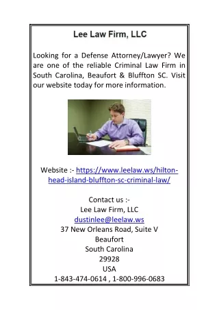 Beaufort Criminal Lawyer | Leelaw.ws