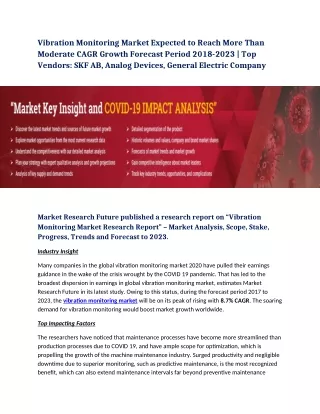 vibration monitoring market expected to reach