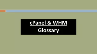 cpanel whm glossary