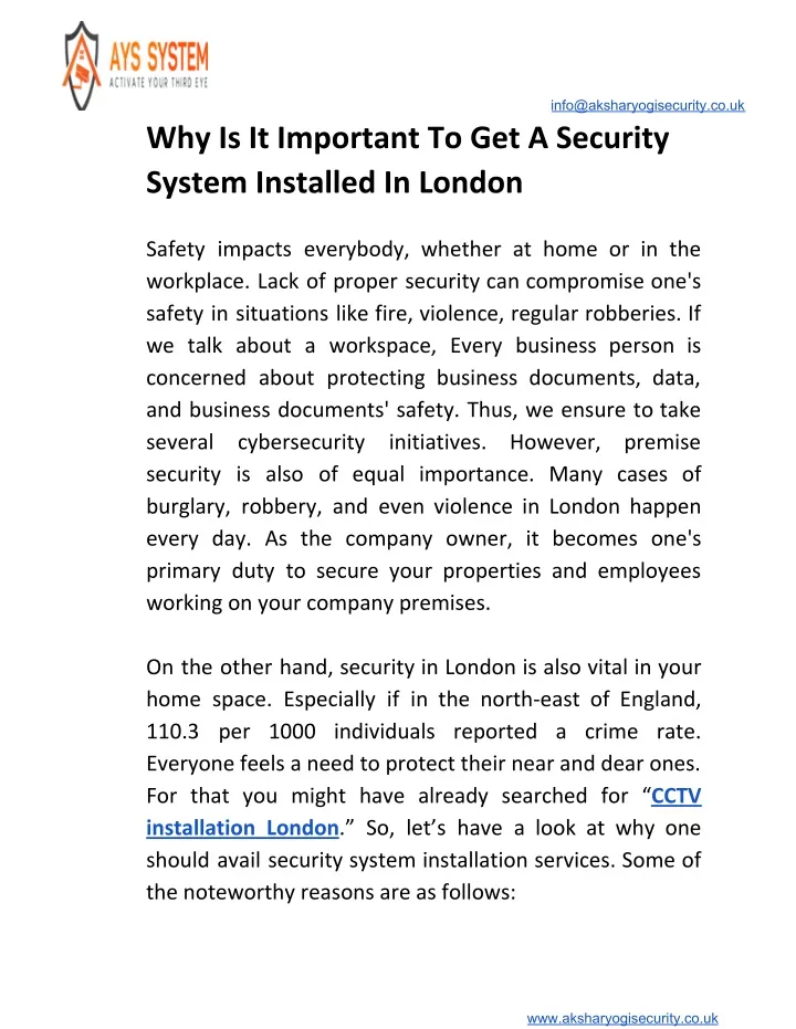 info@aksharyogisecurity co uk why is it important
