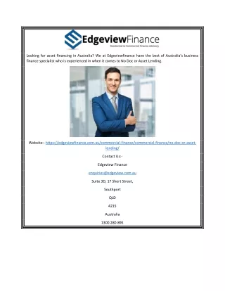 Asset Financing in Australia | Edgeviewfinance.com.au