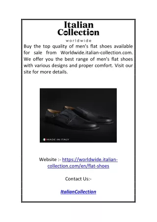 Mens Flat Shoes For Sale Online | Worldwide.italian-collection.com