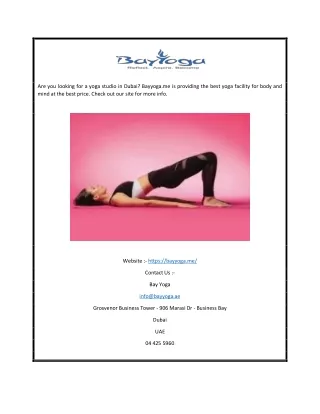Yoga studio in Dubai | Bay Yoga