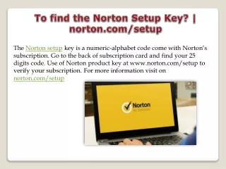 the norton setup key is a numeric alphabet code