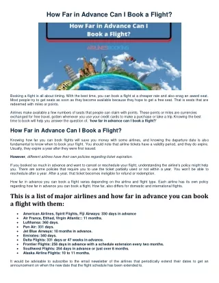 How Far in Advance Can I Book a Flight?