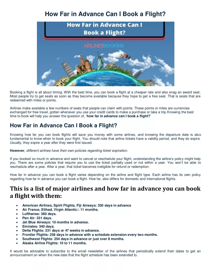 how far in advance can i book a flight