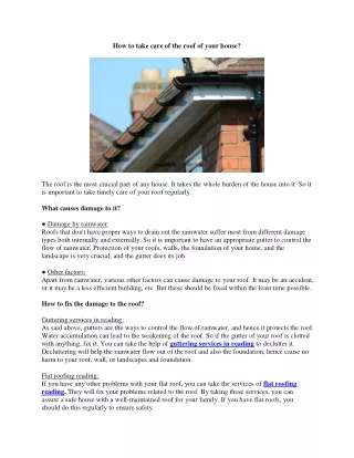 Guttering Services in Reading
