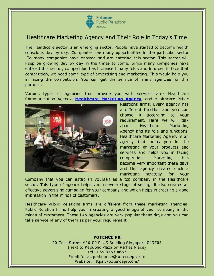 healthcare marketing agency and their role