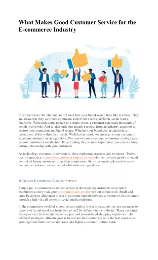 what makes good customer service
