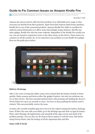 Guide to Fix Common Issues on Amazon Kindle Fire