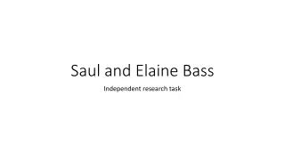 saul and elaine bass