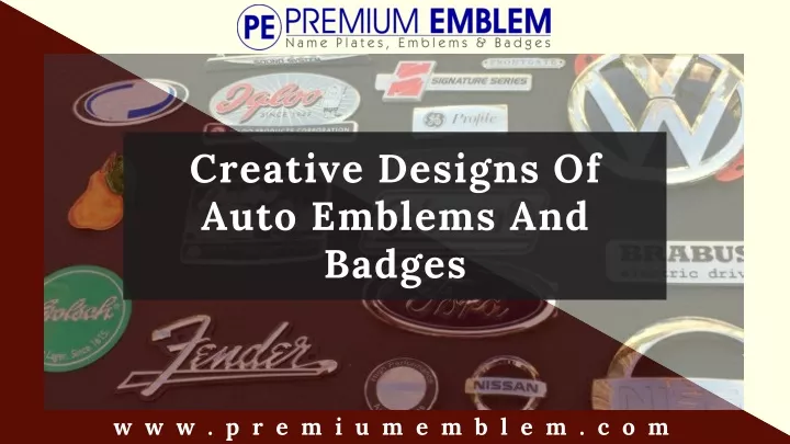 creative designs of auto emblems and badges