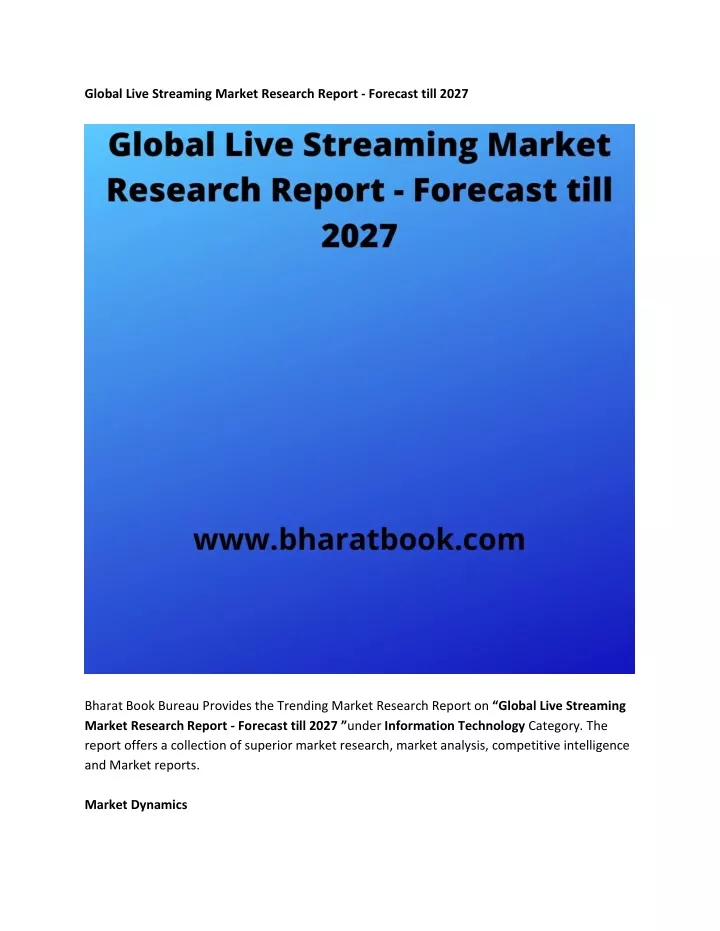 global live streaming market research report