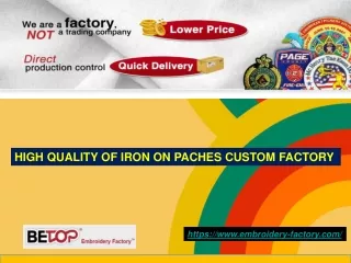 HIGH QUALITY OF IRON ON PACHES CUSTOM FACTORY
