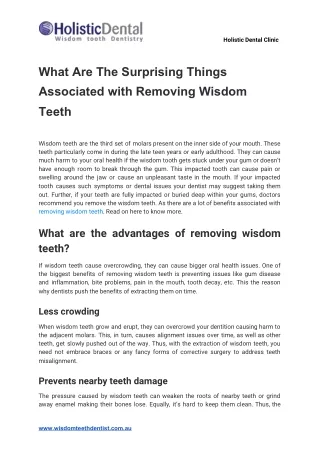 What Are The Surprising Things Associated with Removing Wisdom Teeth