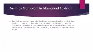 Best Hair Transplant in Islamabad Pakistan