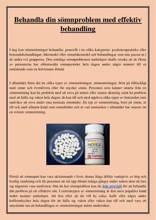 behandla din s mnproblem med effektiv behandling