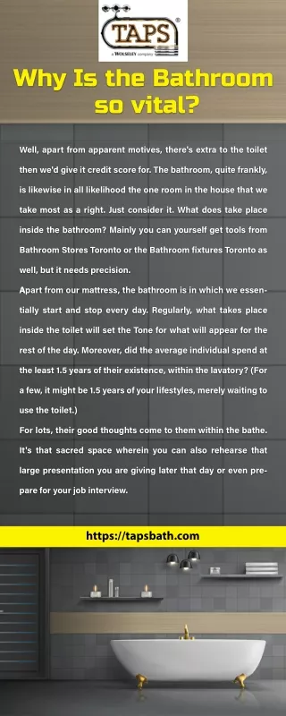 Why Is the Bathroom so vital?