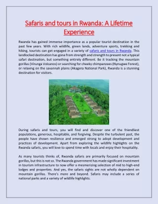 safaris and tours in rwanda a lifetime safaris