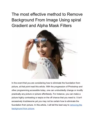 the most effective method to remove background