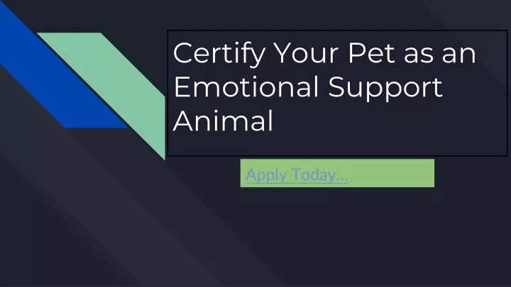 certify your pet as an emotional support animal