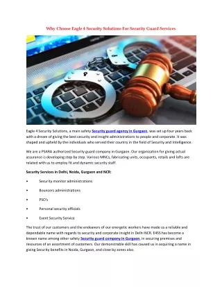 why choose eagle 4 security solutions
