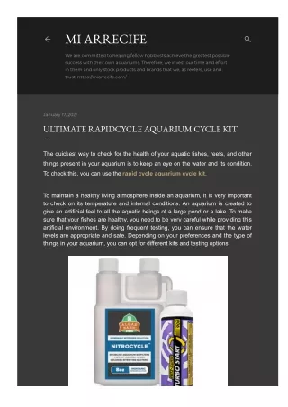 Ultimate RapidCycle Aquarium CycleKit