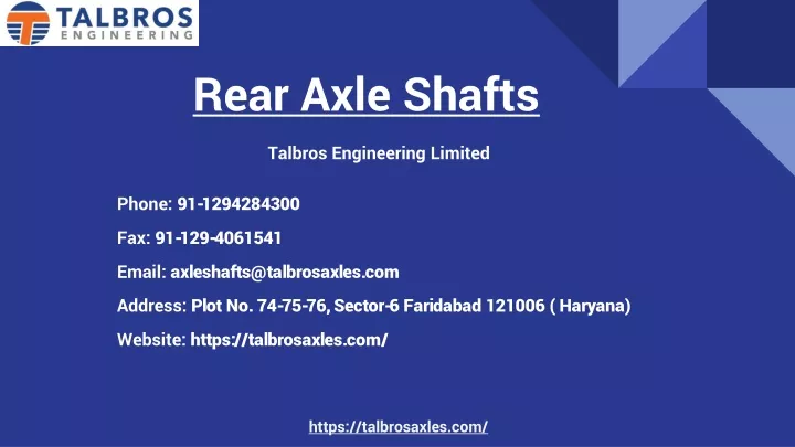 rear axle shafts