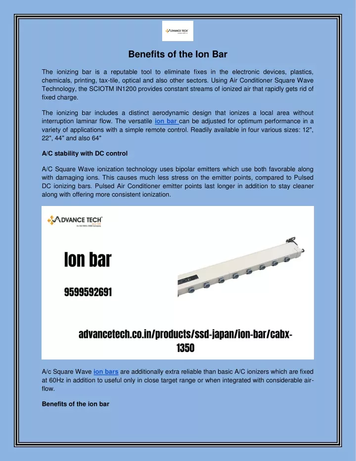 benefits of the ion bar