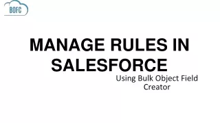 Manage Multiple Rules in Salesforce using BOFC Application