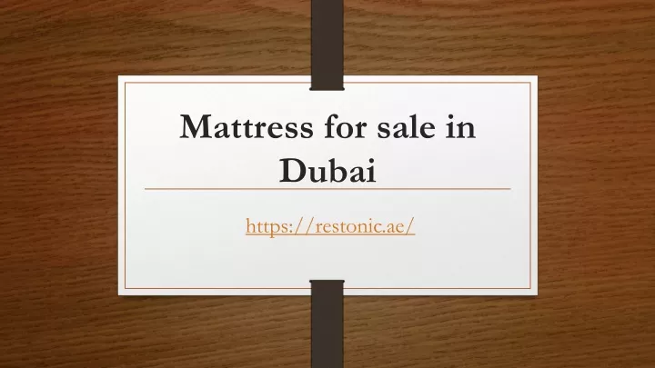 mattress for sale in dubai