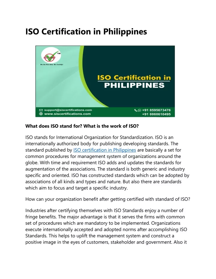 iso certification in philippines